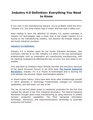 industry 4 0 definition everything you need