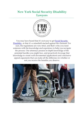 Social Security Disability Lawyers in New York