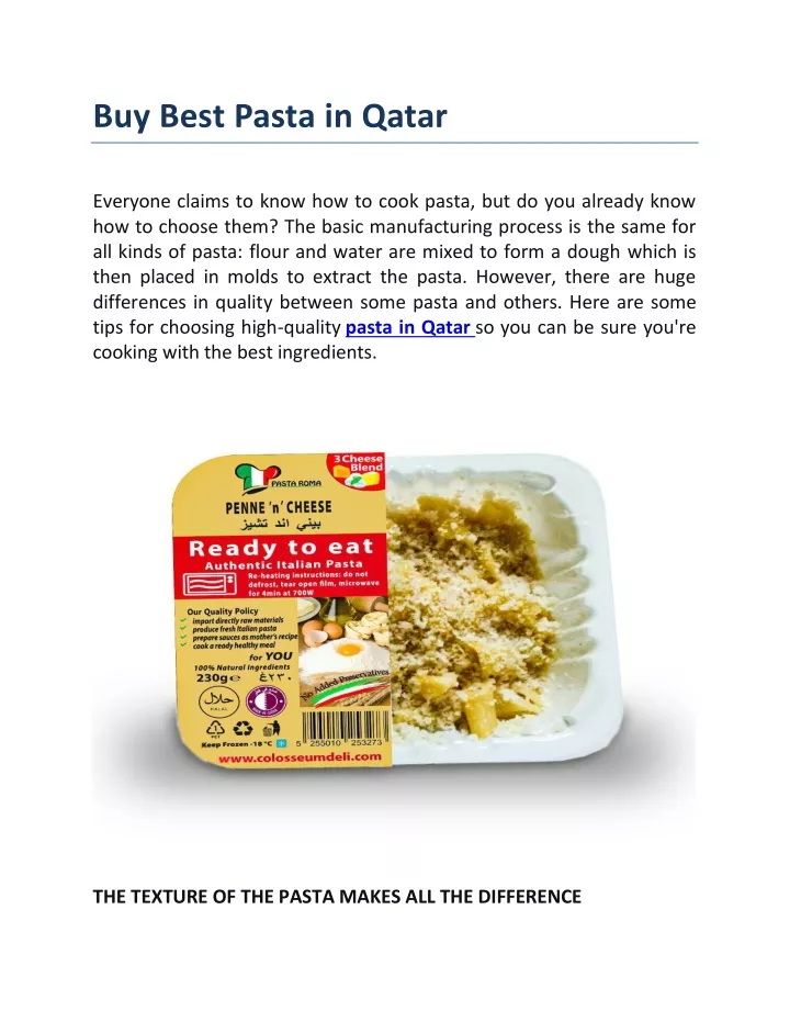 buy best pasta in qatar