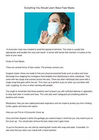 everything you should learn about face masks