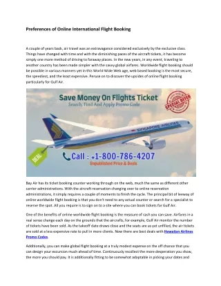 preferences of online international flight booking