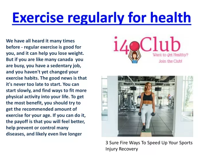 exercise regularly for health