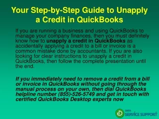 Your Step-by-Step Guide to Unapply a Credit in QuickBooks