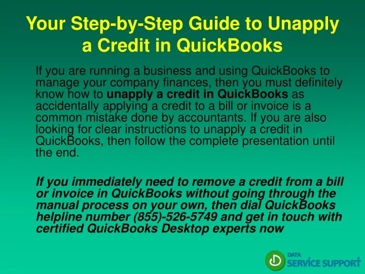 your step by step guide to unapply a credit in quickbooks