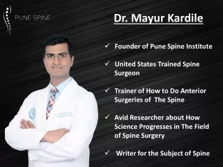 Dr. Mayur Kardile - Spine Specialist and Spine Surgeon
