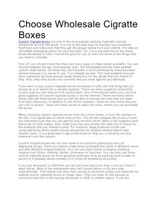 choose wholesale cigratte boxes custom cigratte