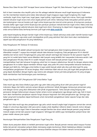 review situs data hk dan sgp tercepat saran laman
