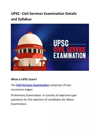 upsc civil services examination details