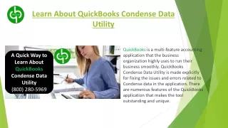 What is QuickBooks Condense Data Utility?