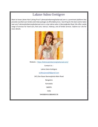 want to know lakme hair cutting price