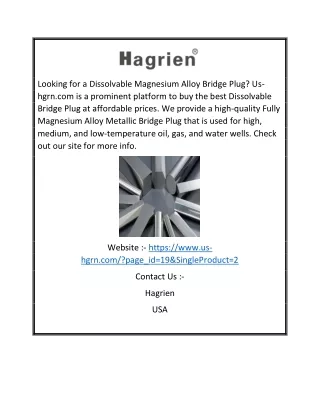 looking for a dissolvable magnesium alloy bridge