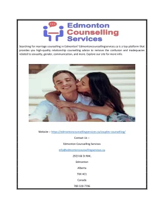 Marriage Counselling Edmonton | Edmontoncounsellingservices.ca