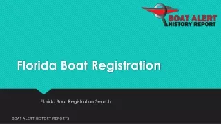 Power point presentation on Florida boat registrations