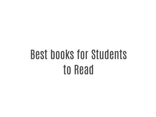 Best books for Students to Read