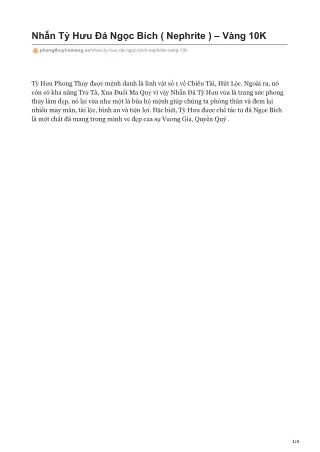 nh n t h u ng c b ch nephrite v ng 10k