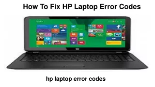 how to fix hp laptop error codes