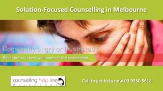 solution focused counselling in melbourne