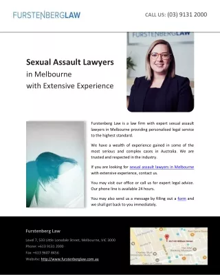 Sexual Assault Lawyers in Melbourne with Extensive Experience