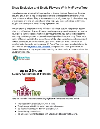 Shop Exclusive and Exotic Flowers With MyFlowerTree