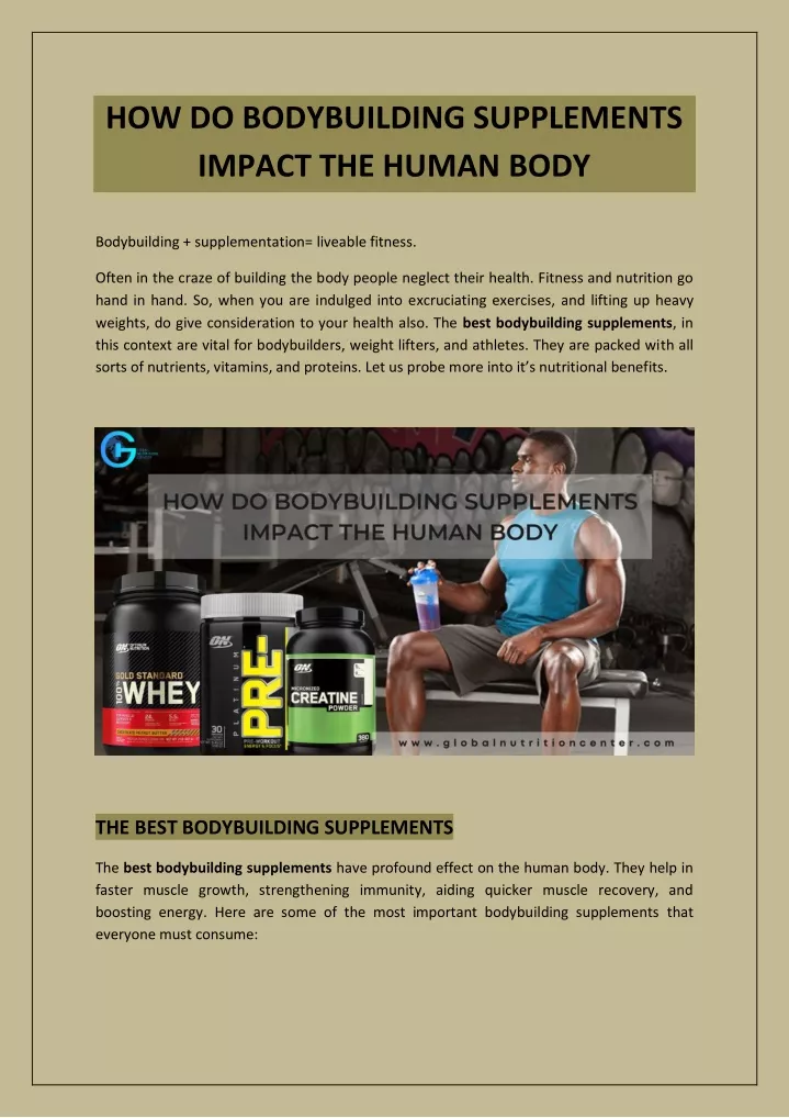 how do bodybuilding supplements impact the human