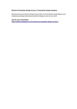 business presentation design services