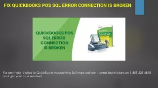 Fix QuickBooks POS SQL Error Connection is Broken