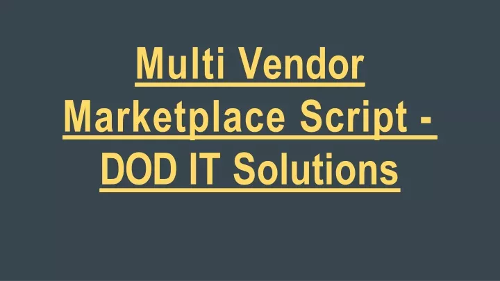 multi vendor