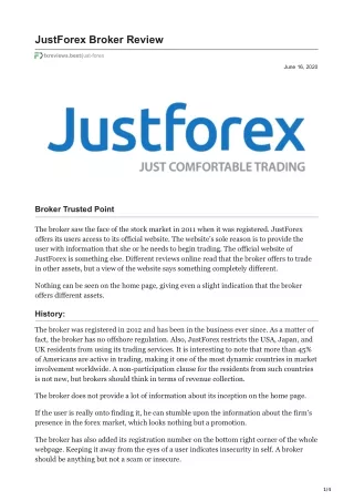 JustForex Broker Review