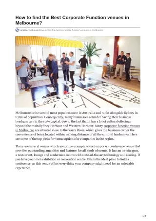 how to find the best corporate function venues