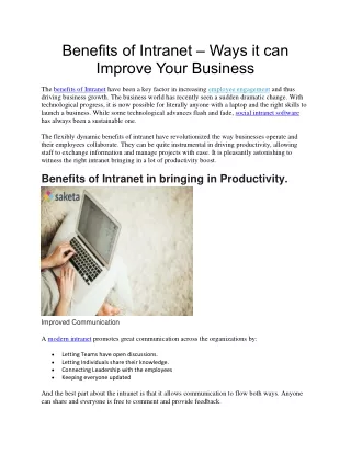 benefits of intranet ways it can improve your