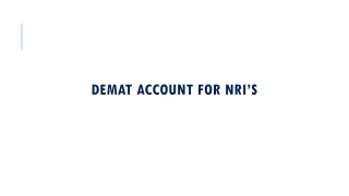 Demat Account for NRIs