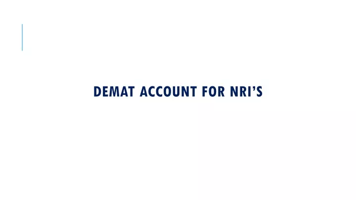 demat account for nri s