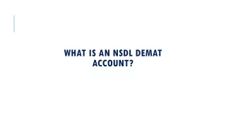 What is NSDL Demat Account