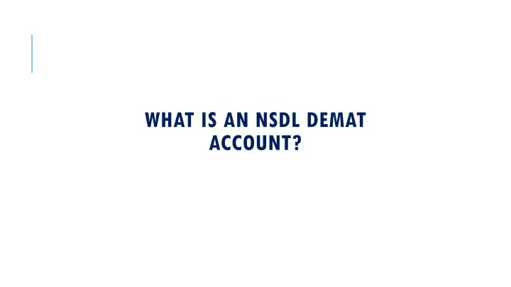 what is an nsdl demat account