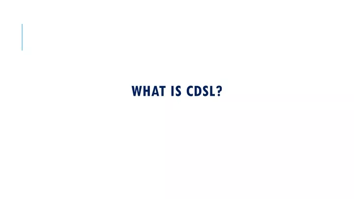what is cdsl