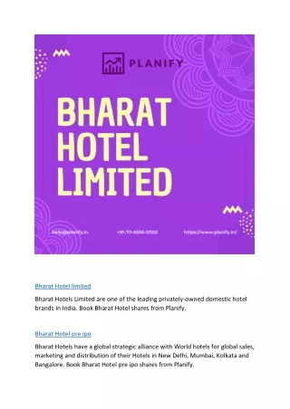 bharat hotel limited
