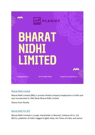 bharat nidhi limited