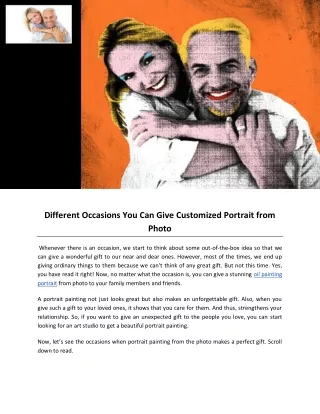 different occasions you can give customized