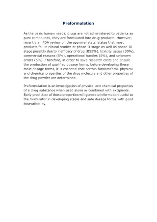 preformulation