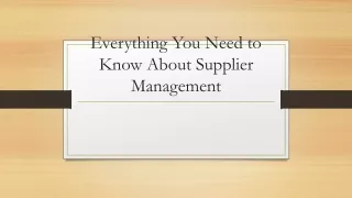 everything you need to know about supplier management