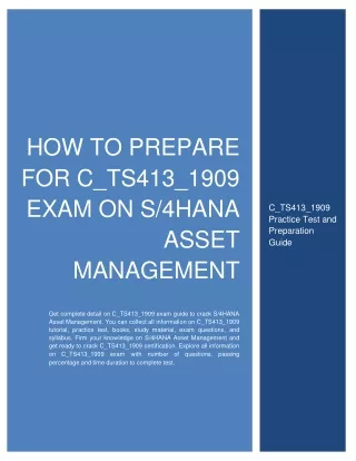 how to prepare for c ts413 1909 exam on s 4hana