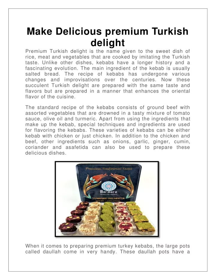 make delicious premium turkish delight premium