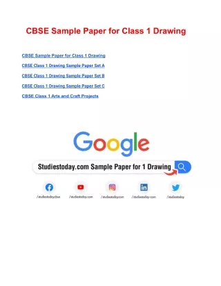 cbse sample paper for class 1 drawing