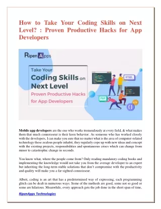 how to take your coding skills on next level