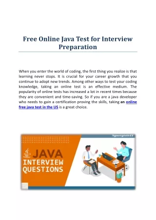 free online java test for interview preparation
