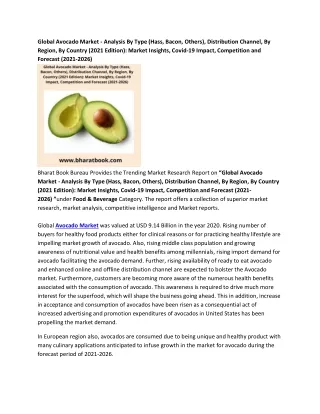 global avocado market analysis by type hass bacon