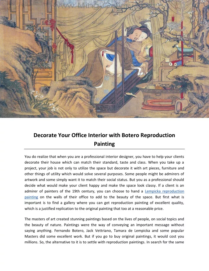 decorate your office interior with botero