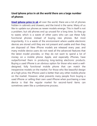 used iphone price in uk the world there