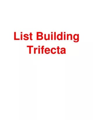 List Building Trifecta "Email Marketing"