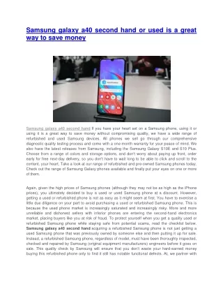 samsung galaxy a40 second hand or used is a great